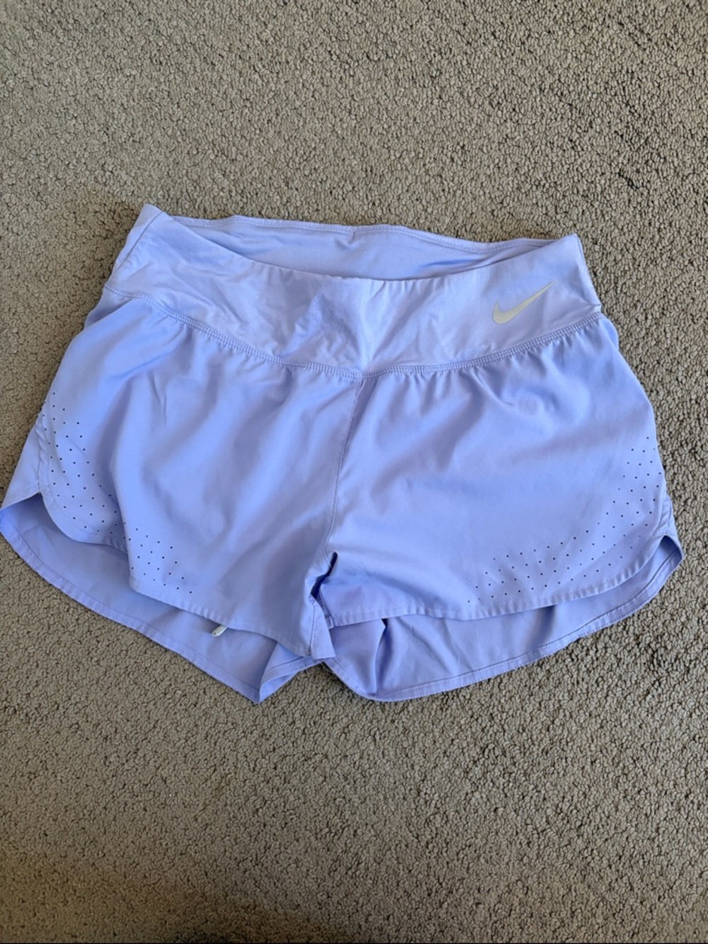 Nike Dri-Fit Light Lavender Athletic Shorts with Swoosh